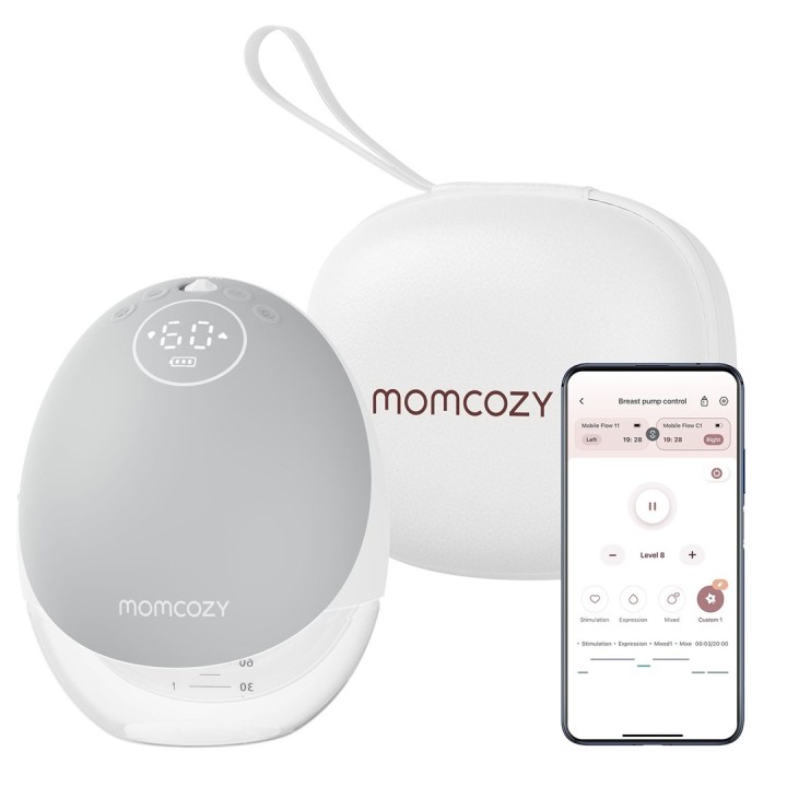 Momcozy M9 Tiralatte con controllo app - Set singolo grigio