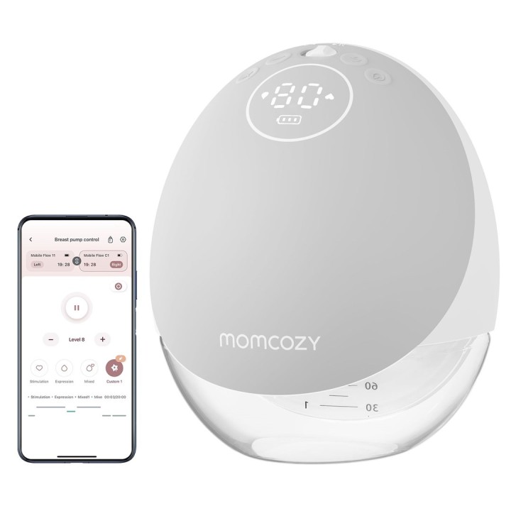 Momcozy M9 Tiralatte con controllo app - Set singolo grigio