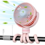 Momcozy Ventilatore Passeggino Portatile Rosa