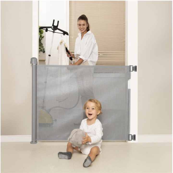 Cancelletto di sicurezza retrattile per bambini MOMCOZY M21SSAM08 140 cm Grigio