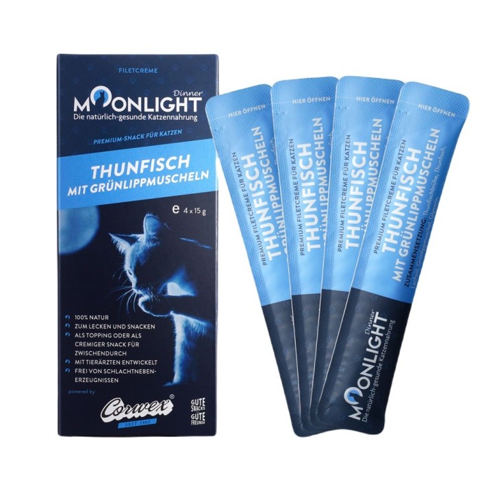 MOONLIGHT Dinner tonno con cozza - snack per gatti - 4x15g