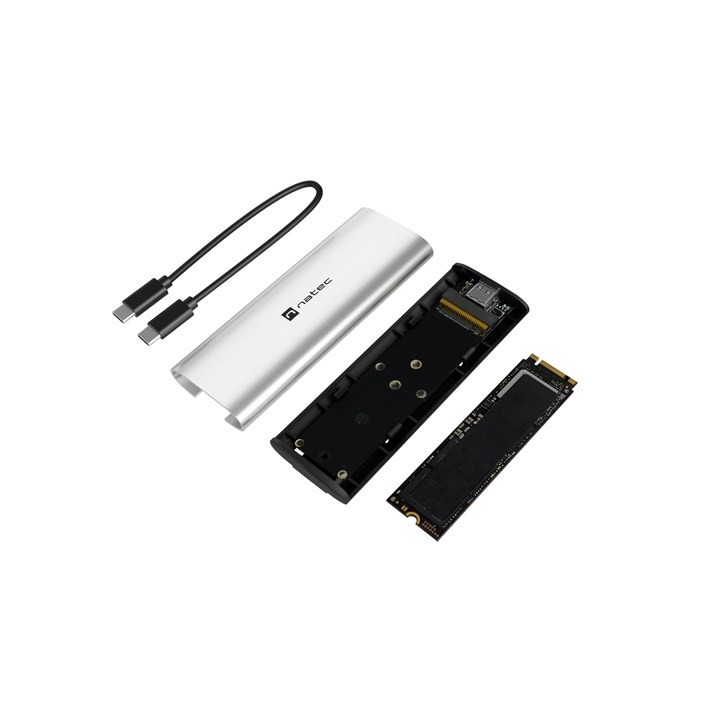 NATEC RHINO M.2 NVME LITE esterno SSD enclosure USB-C 3.2 GEN 2 argento artico
