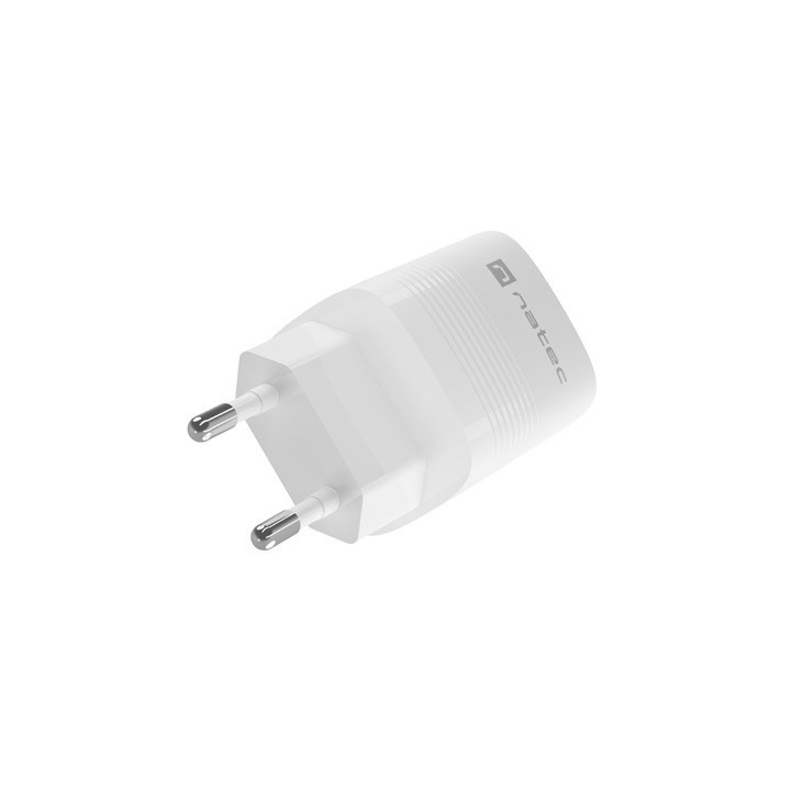 NATEC CARICABATTERIE GAN RIBERA 1X USB-A + 1X USB-C 30W BIANCO