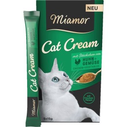 MIAMOR Cat Cream Pollo con verdure - snack per gatti - 5x15g