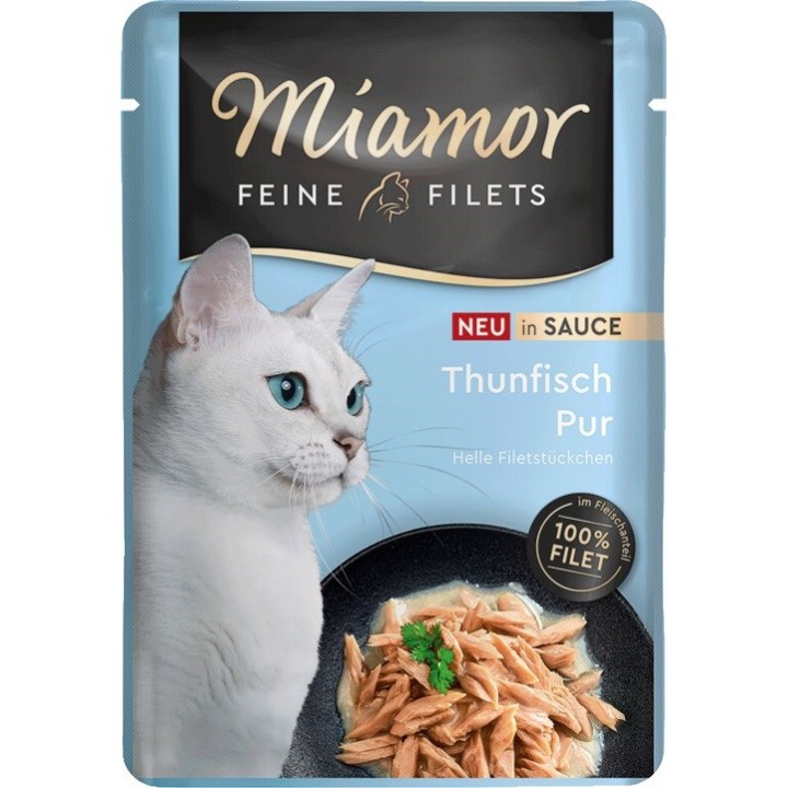 MIAMOR Fine Filets Tonno in salsa - cibo umido per gatti - 100g