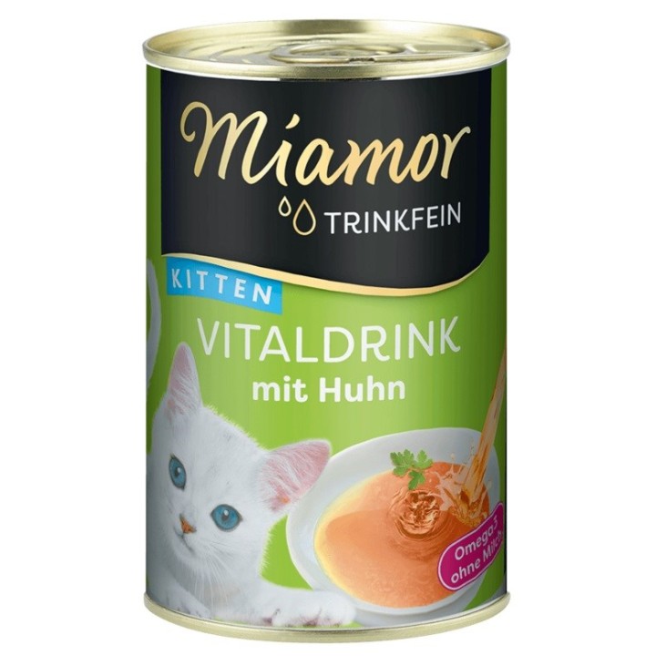 MIAMOR Trinkfein Gattino Vitaldrink con pollo - snack per gatti - 135ml