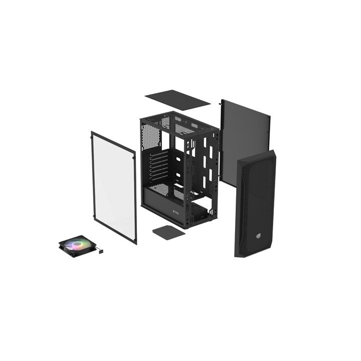 FURY CASE PER PC SHOBO SH4 RGB MIDI TOWER CON FINESTRA NERO