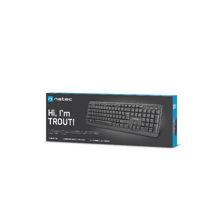 NATEC TASTIERA TROUT SLIM USB US LAYOUT NERO