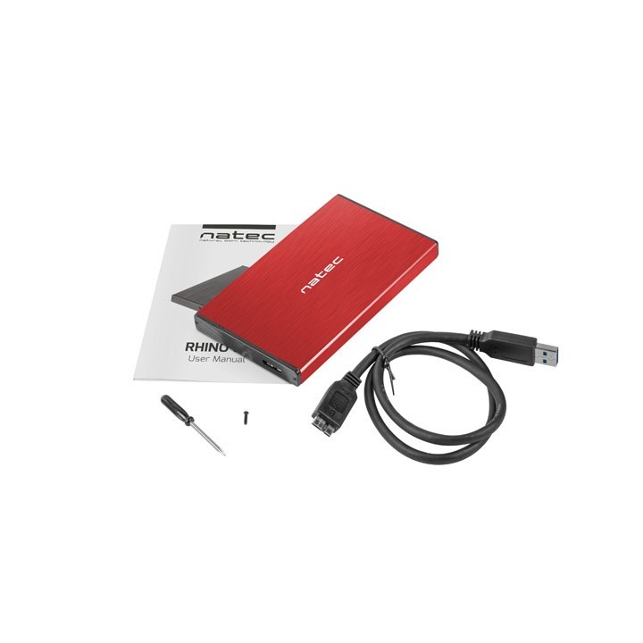 NATEC HDD ENCLOSURE RHINO GO (USB 3.0 2.5 ROSSO)