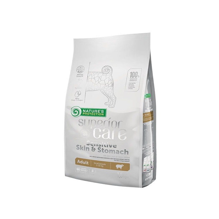 NATURE'S PROTECTION Superior Care Skin & Stomach Adult Small Agnello - cibo secco per cani - 1.5 kg
