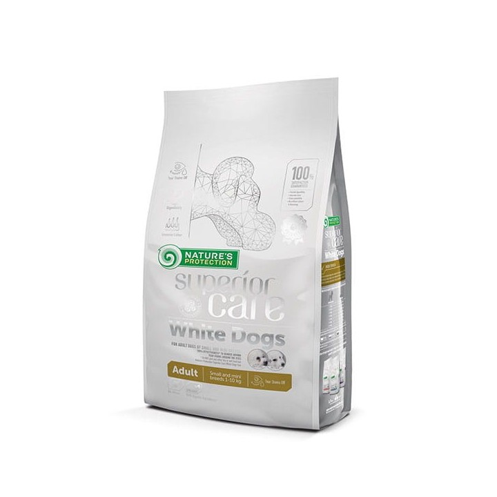 NATURE'S PROTECTION Superior Care White Dogs Grain Free Adult Small Agnello - cibo secco per cani - 1.5 kg