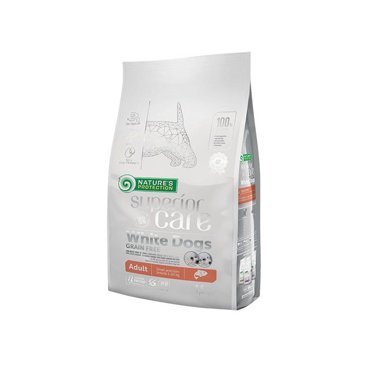 NATURE'S PROTECTION Superior Care White Dogs Grain Free Junior Small Białoryba - cibo secco per cuccioli - 1.5 kg