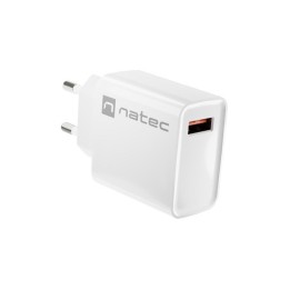 NATEC CARICABATTERIE DI RETE RIBERA USB-A 18W BIANCO