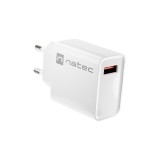 NATEC CARICABATTERIE DI RETE RIBERA USB-A 18W BIANCO