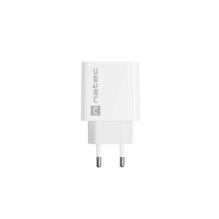 NATEC CARICABATTERIE DI RETE RIBERA USB-A 18W BIANCO