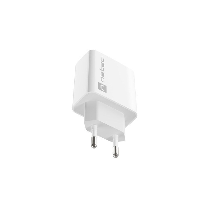 NATEC CARICABATTERIE DI RETE RIBERA USB-A 18W BIANCO