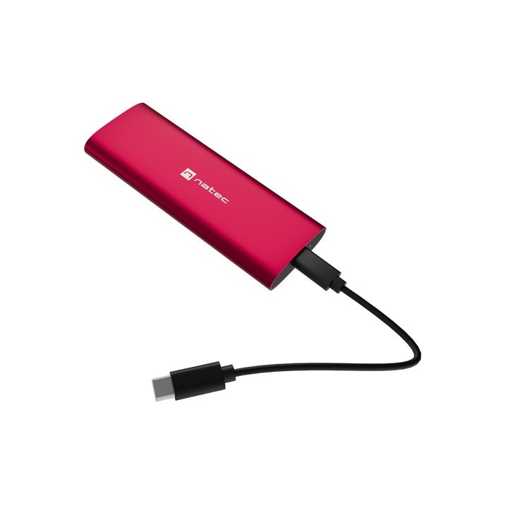 NATEC RHINO M.2 NVME LITE esterno SSD enclosure USB-C 3.2 GEN 2 rosso rubino