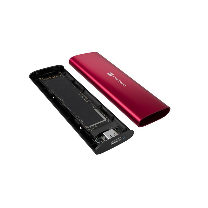 NATEC RHINO M.2 NVME LITE esterno SSD enclosure USB-C 3.2 GEN 2 rosso rubino