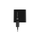 NATEC CARICABATTERIE GAN RIBERA 1x USB-A + 1x USB-C 45W NERO