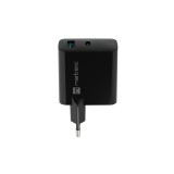 NATEC CARICABATTERIE GAN RIBERA 1x USB-A + 1x USB-C 45W NERO