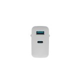 NATEC CARICABATTERIE GAN RIBERA 1x USB-A + 1x USB-C 65W BIANCO