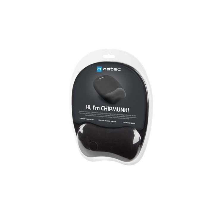 Natec Tappetino mouse con riempimento in schiuma CHIPMUNK nero
