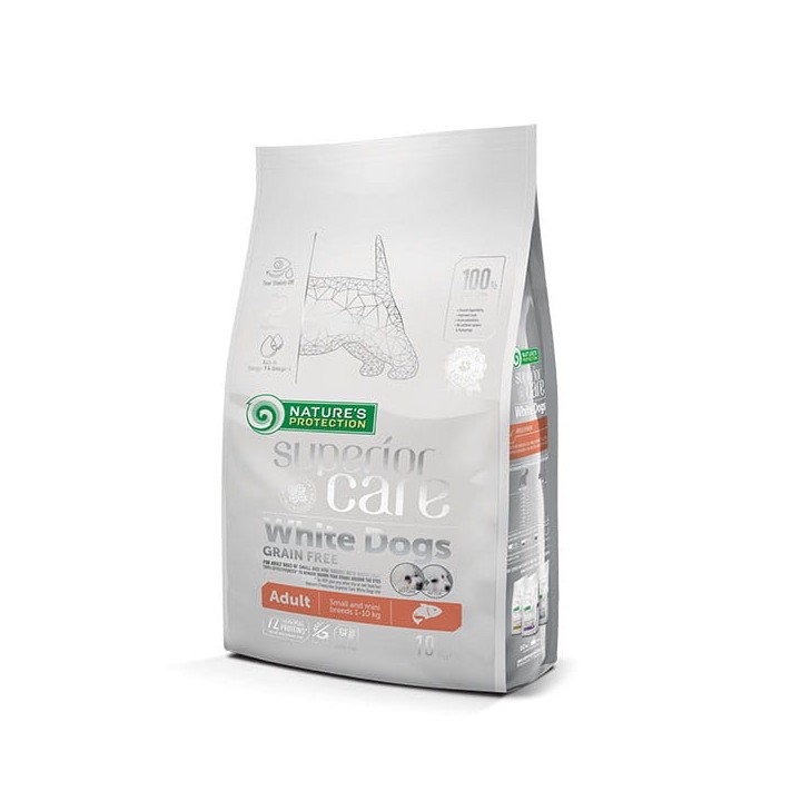 NATURE'S PROTECTION Superior Care White Dogs Grain Free Junior Small Białoryba - cibo secco per cuccioli - 10 kg