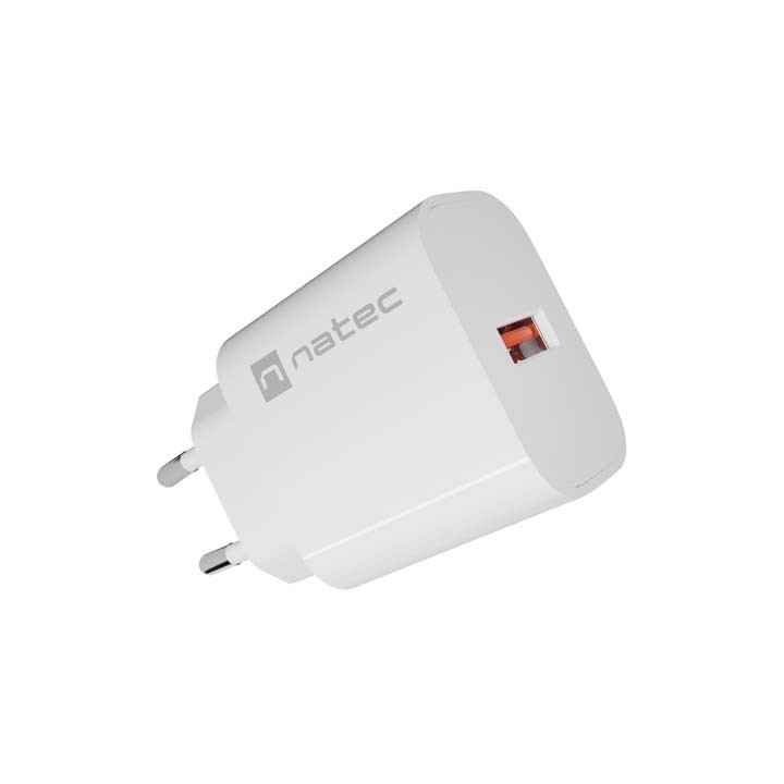 Caricabatterie da parete NATEC RIBERA 1X USB-A 18W bianco