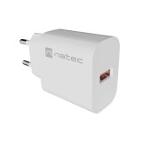Caricabatterie da parete NATEC RIBERA 1X USB-A 18W bianco