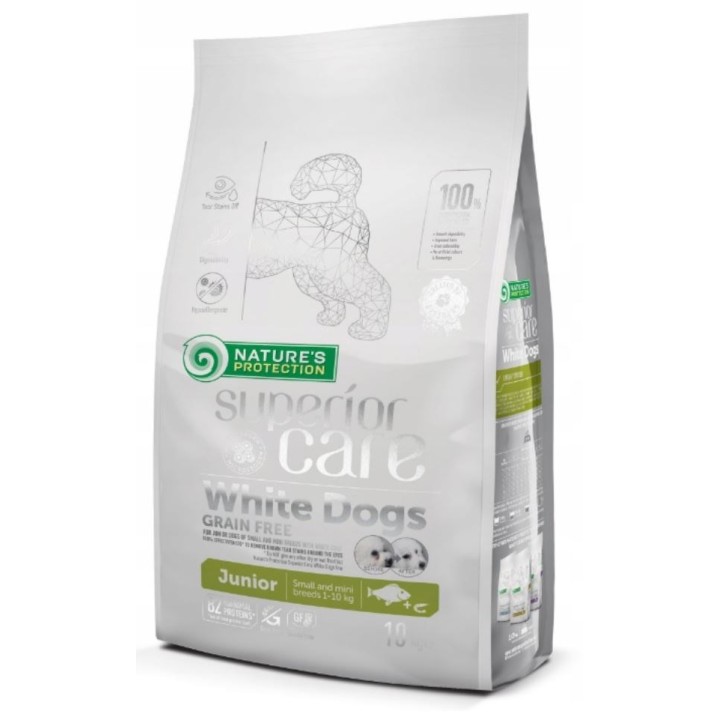 NATURE'S PROTECTION Superior Care White Dogs Grain Free Junior Small Białoryba - cibo secco per cuccioli - 10 kg