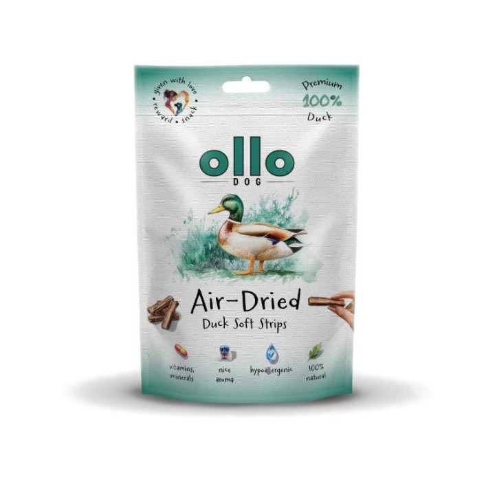 OLLO Air-Dried strisce di anatra - snack per cani - 80g