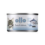 OLLO Cat nr 5 Tonno & Salmone in brodo - cibo umido per gatti - 70g
