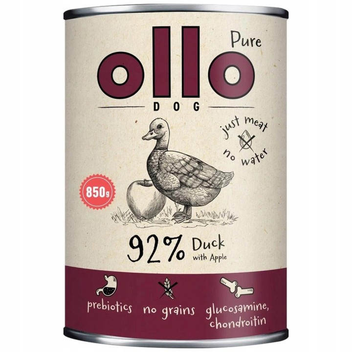 OLLO Puro anatra con mela - cibo umido per cani - 850g