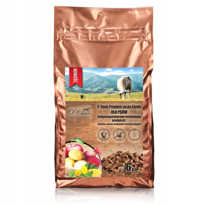 O'CANIS agnello premium con miglio, patate e barbabietola rossa - cibo secco per cani - 6kg