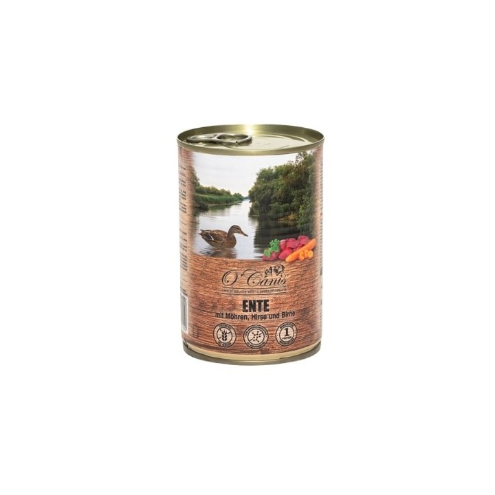 O'CANIS Cibo umido per cani in scatola - anatra miglio e carote - 400 g