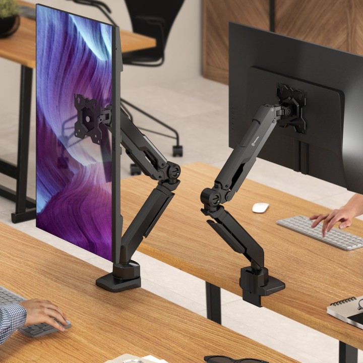 ONKRON G90-B supporto da scrivania inclinabile e girevole per monitor 13‘-34’ max. 10 kg con rotazione nero