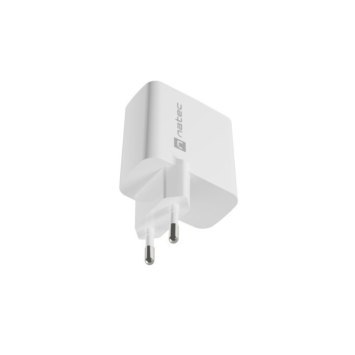 NATEC CARICABATTERIE GAN RIBERA 1X USB-A + 1X USB-C 45W BIANCO
