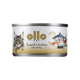 OLLO Cat nr 3 Tonno & Pollo con gamberetti in brodo - cibo umido per gatti - 70g