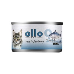 OLLO Cat nr 9 Tonno & Acciuga in brodo - cibo umido per gatti - 70g