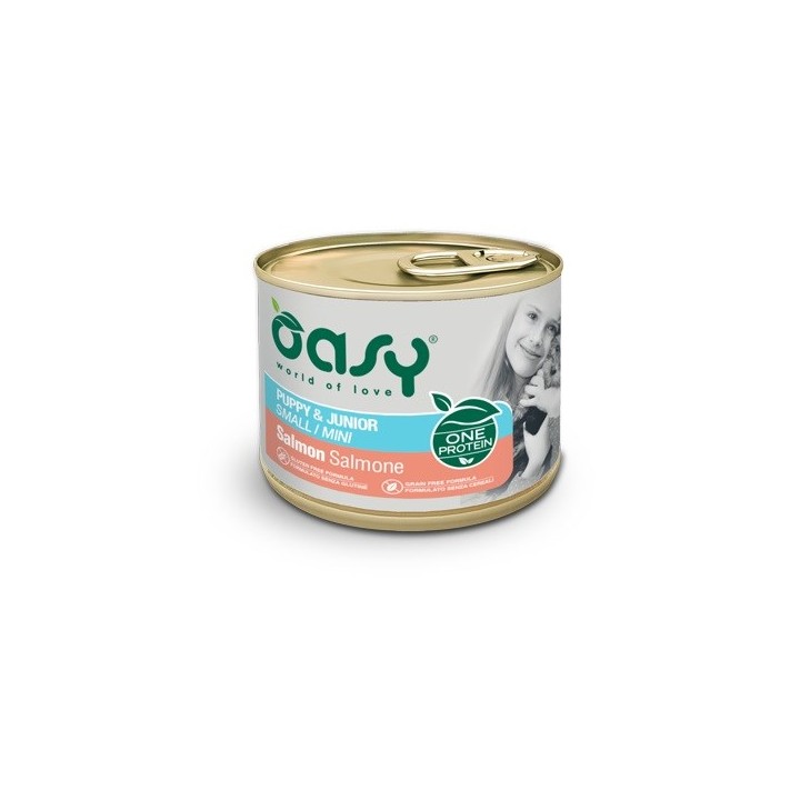 OASY One Protein cucciolo e junior taglia piccola/mini salmone - cibo umido per cani - 200g