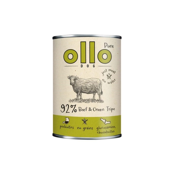OLLO Pure Manzo e trippa verde - cibo umido per cani - 850g
