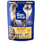 OPTIVITAL Tasty shreds in sugo con pollo - cibo umido per gatti - 85g