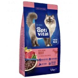 OPTIVITAL Con manzo fresco - cibo secco per gatti - 1 4kg