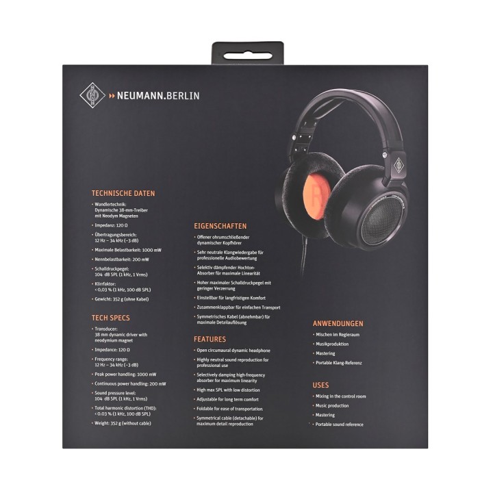 Neumann NDH 30 Edizione nera - Cuffie da studio a padiglione aperto