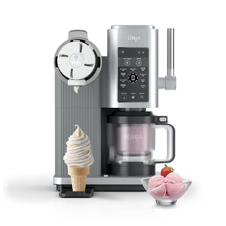 Ninja CREAMi Macchina per gelato soft serve 0.47 L 800 W Grigio Argento