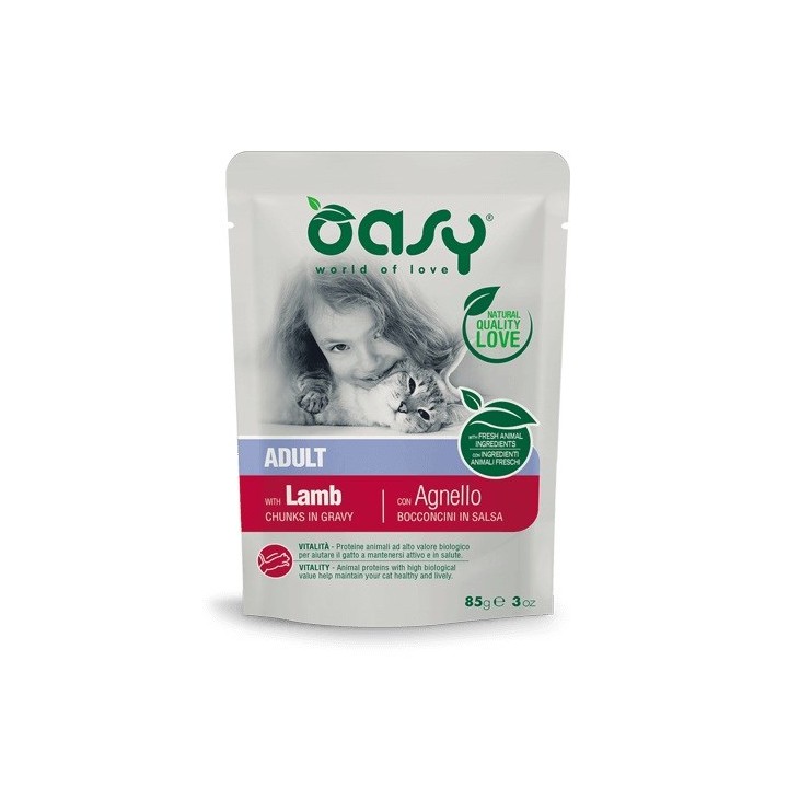 OASY Chunks in gravy Agnello - cibo umido per gatti - 85g