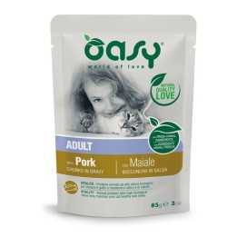 OASY Bocconi in salsa Maiale - cibo umido per gatti - 85g