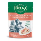 OASY More Love Pollo con salmone - cibo umido per gatti - 70g
