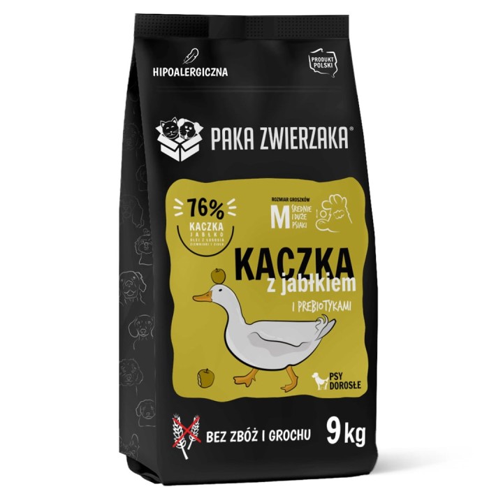 PAKA ZWIERZAKA Anatra con mela M - cibo secco per cani - 9kg