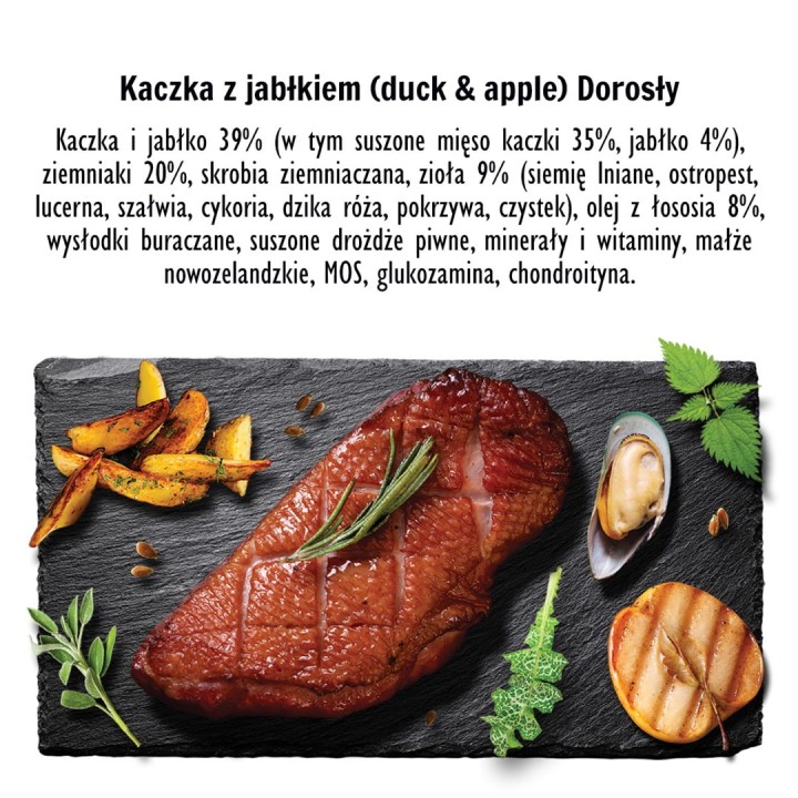 PAKA ZWIERZAKA Anatra con mela M - cibo secco per cani - 9kg